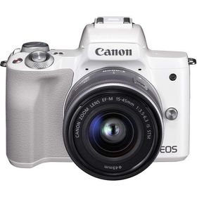 Canon EOS Kiss M レンズキット ホワイト 良品 動作確認済み 1ヶ月保証付 小型軽量 ミラーレス