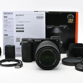 [超美品] 67ショット SONY ソニー α6400 ILCE-6400M E 18-135mm F3.5-5.6 OSS ズームレンズキット ブラック 箱付き #3086389A