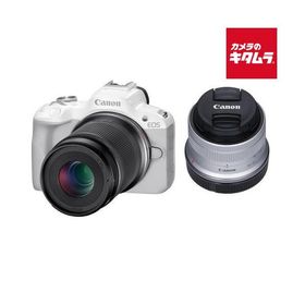 キヤノン EOS R50 ダブルズームキット ホワイト Canon ミラーレス一眼カメラ Wi-Fi搭載 入門 初心者 《納期約１−２週間》