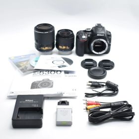 B#13785 Nikon デジタル一眼レフカメラ D5300 ダブルズームキット2 ブラック