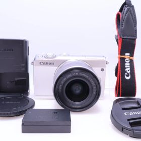 【美品】Canon EOS M100 EF-M15-45 IS STM レンズキット(ホワイト) EOSM100WH1545ISSTMLK ミラーレス一眼カメラ