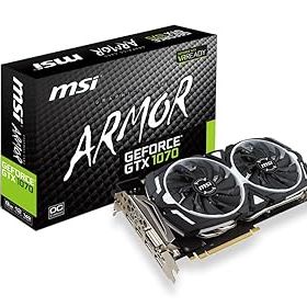 【中古】【39shop】MSI★ARMOR 2X デュアルファン搭載 GeForce GTX 1070 グラフィックボード GEFORCE GTX 1070 ARMOR 8G OC（非常に良い）