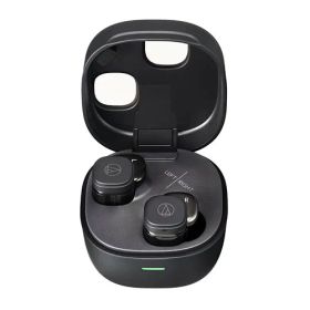 オーディオテクニカ ATH-SQ1TW2 BK ワイヤレスイヤホン bluetooth/小型 軽量 / 最大20時間再生 / 低遅延/外音取込み/マルチポイント/マルチペアリング/防水 IPX5 / ワイヤレス充電 /国内正規品ブラッ
