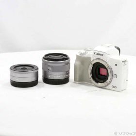 【中古】Canon(キヤノン) EOS Kiss M ダブルレンズキット ホワイト 【344-ud】