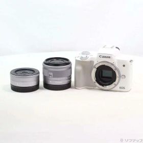 【中古】Canon(キヤノン) EOS Kiss M ダブルレンズキット ホワイト 【258-ud】