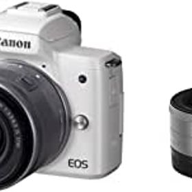 Canon ミラーレス一眼カメラ EOS Kiss M ダブルレンズキット ホワイト EOSKISSMWH-WLK