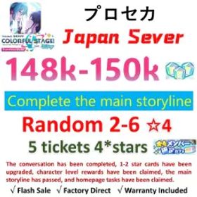 プロジェクトセカイカラフルステージ！ [Japan] 148K+ Crystals | 2-6 *4★ Character Cards ✅5 tickets 4*stars【iOS/Android/PC】