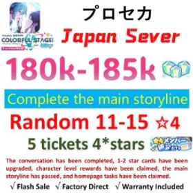 プロジェクトセカイカラフルステージ！ [Japan] 180K+ Crystals | 11-15 *4★ Character Cards ✅5 tickets 4*stars【iOS/Android/PC】