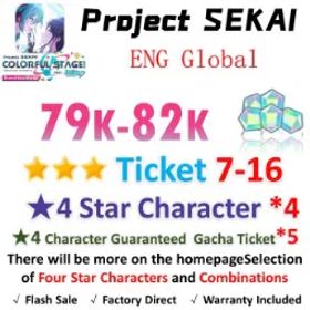 プロジェクトセカイカラフルステージ！ 79,000 Crystals | 4x[4 Star Character] | ★3Ticket*7-16 | [★4 Character Guaranteed Gacha Ticket] x5