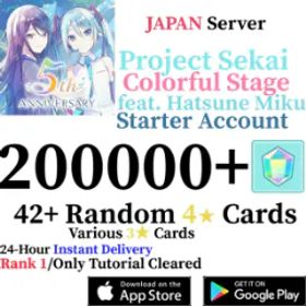 プロジェクトセカイカラフルステージ！ [JP] [INSTANT] 200000+ Gems Project Sekai Colorful Stage ft. Hatsune Miku PJSekai Reroll Account