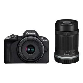 【中古】（新古品） Canon ミラーレス一眼カメラ EOS R50 ダブルズームキット(RF-S18-45+RF-S55-210) ブラック/APS-C/約375g EOSR50BK-WZK