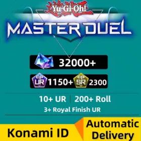 遊戯王マスターデュエル ⚡iOS/Android⚡[32000+ Gems][1150-1250UR Dust+2300SR Dust][3+ Royal Finish UR][10+UR][200+ Roll]