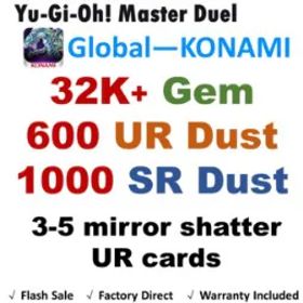 遊戯王マスターデュエル MD |32K Diamonds💎 | 600 UR Dust | 1000 SR Dust | 3-5 mirror shatter UR cards