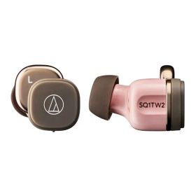 オーディオテクニカ ATH-SQ1TW2 PBW ワイヤレスイヤホン bluetooth/小型 軽量 / 最大20時間再生 / 低遅延/外音取込み/マルチポイント/マルチペアリング/防水 IPX5 / ワイヤレス充電 /【国内正規品】ピンクブラウン ATH-SQ1TW2 PBW