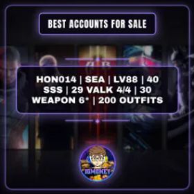 崩壊3rd HON014 | SEA | LV88 | 40 SSS | 29 VALK 4/4 | 30 WEAPON 6* | 200 OUTFITS