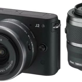 【中古】Nikon ミラーレス一眼カメラ Nikon 1 (ニコンワン) J2 ダブルズームキット ブラック N1J2WZBK