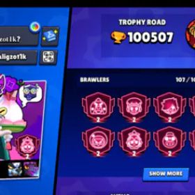 ブロスタ 🏆 100K TROPHIES 😈 OLD R35 / RANK 35 ✨ 107 BRAWLERS 🔥 SOLAR FAME