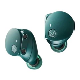 オーディオテクニカ ATH-CKS50TW2 GR(E) ワイヤレスイヤホン Bluetooth 5.3 ノイズキャンセリング 重低音 LE Audio対応 マグネティックスイッチ機能 最大約65時間再生 IP55 防水防塵 置き忘れアラート ヒアスルー 低遅延モード 急速充電 Qiワイヤレス充電対応 グリーン