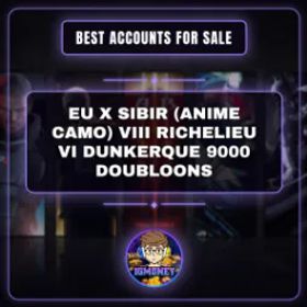 World of Warships EU X SIBIR (ANIME CAMO) VIII RICHELIEU VI DUNKERQUE 9000 DOUBLOONS