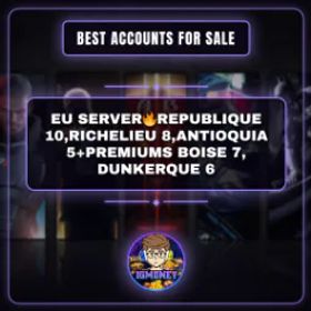 World of Warships EU SERVER🔥REPUBLIQUE 10,RICHELIEU 8,ANTIOQUIA 5+PREMIUMS BOISE 7, DUNKERQUE 6
