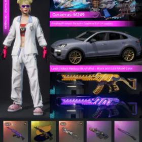 ピーユービージー バトルグラウンズ 🚗 Porsche Cayenne 🐍 Lv.2 Medusa Beryl M762 (Black & Gold Variant) 🐺 Cerberus Wolf Head M249 🐍 Medusa Kar98k
