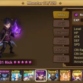 サマナーズウォー Global 2 LD5* Dark Rick + Light Twin Angels