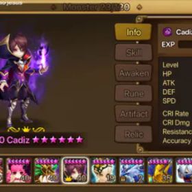 サマナーズウォー Dark vampire(Cadiz)+teshar+rica+ 10 other 5 stars