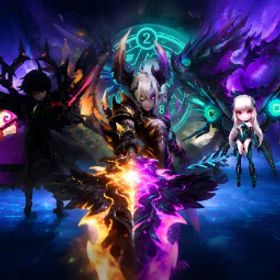 サマナーズウォー {Europe}2LD*Dark Desert Queen+Dark Dragon Knight+(11+12)year Scroll*455
