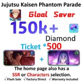 呪術廻戦ファントムパレード [Global-TW] | Yuta Okkotsu (Queen of Curse) + Mahito (Inspiration) | 💎150K+ Cubes | 500+ Tickets | 10-21 SSR Units ⭐ | Story Completed