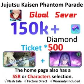 呪術廻戦ファントムパレード [Global-TW] | Yuta Okkotsu (Lend Me Your Power) + Mahito (Inspiration) | 💎150K+ Cubes | 500+ Tickets | 10-21 SSR Units ⭐ | Story Completed