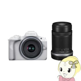 【ダイヤモンド会員は当店全品最大P5倍 10/4と10/5の20時~23:59】ミラーレス一眼デジタルカメラ Canon キャノン EOS R50 ダブルズームキット [ホワイト]【KK9N0D18P】