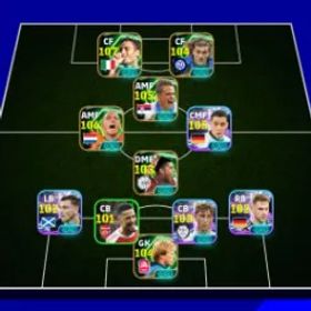 イーフットボール ✅【Mobile】✨3211+ Strength | Francesco Totti 107 | Wesley Sneijder 106 Blitz Curler | Christian Vieri 104 | Dragan Stojkovic 105 | Jamal Musiala 105 | Oliver Kahn