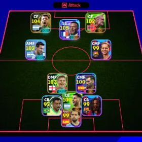 イーフットボール 【Collective Strength - 3134+】🔶Serglo Aguero-104🔶Kyllan Mbappe-105🔶Lionel Messi-103🔶✔️Only Konami Linked
