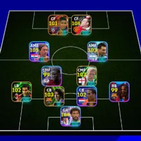 イーフットボール STRENGTH 3151 - BERGSON 101 - ROONEY 104 - MODRIC 104 - MESSI 103 - PUYOL 103 - EFB236