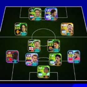 イーフットボール Messi 110| Alvarez 106| Makay 106| Totti 105| Ketelaere 105 | Ronaldo 105| Suarez 105| Aguero 105| Scholes 104| Dahari 104| Yamal 103| Diaz 103| Ligt 103 and mo