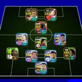 イーフットボール Premium💥Strength - 3213💫 (Big Time- Lamine Yamal 107) kolse 105, Rodriguez 105, garcia GK 106 ✅Save On konami Only