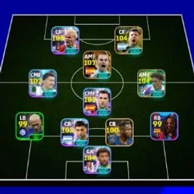 イーフットボール Collective Strength - 3175⭐Big Time - Iniesta 107)*⚡Elite-Built ID⭐Only Konami Linked⏩