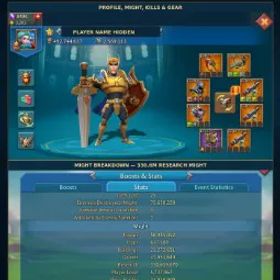 ロードモバイル 493M T5 ORIGINAL OWNER | 864K GEMS | 1,200+ DAYS SPEED-UPS | 18B RSS | CLEAN GMAIL