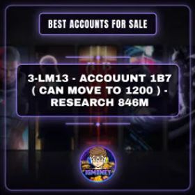 ロードモバイル 3-LM13 - ACCOUUNT 1B7 ( CAN MOVE TO 1200 ) - RESEARCH 846M