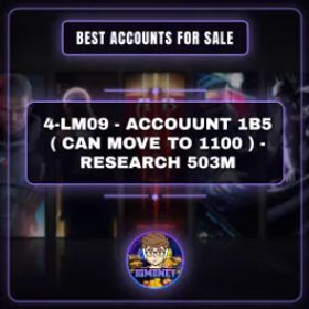 ロードモバイル 4-LM09 - ACCOUUNT 1B5 ( CAN MOVE TO 1100 ) - RESEARCH 503M