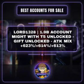 ロードモバイル LORD1328 | 1.9B ACCOUNT MIGHT WITH T5 UNLOCKED - GIFT UNLOCKED - ATK MIX +623%/+614%/+613%…