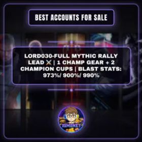 ロードモバイル LORD030-FULL MYTHIC RALLY LEAD ⚔️ | 1 CHAMP GEAR + 2 CHAMPION CUPS | BLAST STATS: 973%/ 900%/ 990%