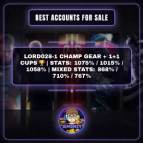 ロードモバイル LORD028-1 CHAMP GEAR + 1+1 CUPS 🏆 | STATS: 1075% / 1015% / 1058% | MIXED STATS: 868% / 710% / 767%