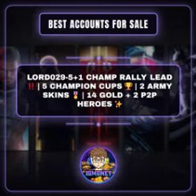 ロードモバイル LORD029-5+1 CHAMP RALLY LEAD ‼️ | 5 CHAMPION CUPS 🏆 | 2 ARMY SKINS 🎖️ | 14 GOLD + 2 P2P HEROES ✨