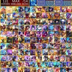 モバイルレジェンド World Collector, 714 Skins, MLBB Star Influencer Border, Immortal 219 Stars, Good Winrate, Fanny Main 10 Legends, 19 Collectors, Many Event Skins,