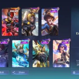 モバイルレジェンド PL820|Lvl 48|5 EMBLEM MAX|120 SKIN|82 HEROES|DUCATI IRITHEL|NATALIA CC|10 EPIC SKIN|CHANGE LUNARFEST|EPIC S41