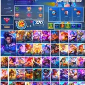 モバイルレジェンド 🔥 #3509 🔥 370 Skins 💎 Legend Franco 👑 Collector Badang & Natalia ⚔️ P.ACE Fanny ⭐ Aspirant Vexana 🌟 Prime Beatrix 🎯 Many Limited ✨ Many Epic ✅