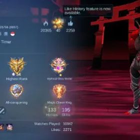 モバイルレジェンド MLBB | arto | LV 103 | HAYABUSA, KARINA LUCKYBOX | 133 HEROES | 195 SKINS | MAX EMBLEM
