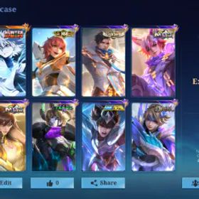 モバイルレジェンド HERO 98 EMBLEM MAX + HUNTER X HUNTER KILLUA HARITH + SAINT SEIYA BADANG + 11 EPIC DYYORTH IRITHEL HARLEY IRITHEL URANUS VALIR KIMMY + GAARA VALE