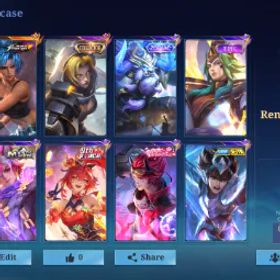 モバイルレジェンド 202 SKINS HERO 121 EMBLEM MAX + ZODIAC MINOTAUR + P.ACE FANNY + MEOW JULIAN + EPIC RECALL FIRECROWN + 18 EPIC FREYA MOSKOV FREYA KAGURA GUSION LANCELOT MOSKOV
